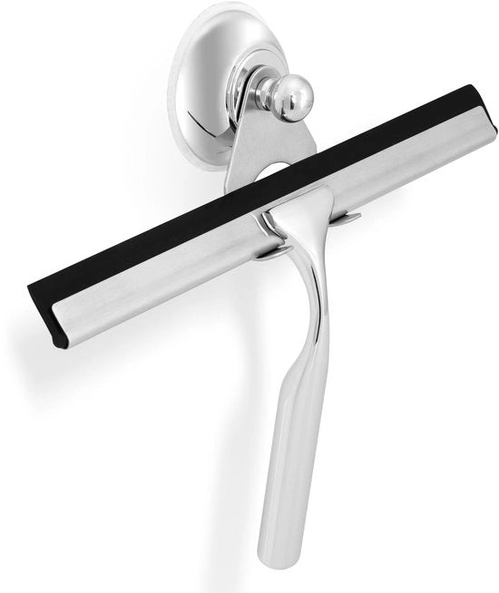 Douchewisser di alluminio inox - 25 cm largo - con attacco e supporto aspirapolvere, lavabo di riserva
