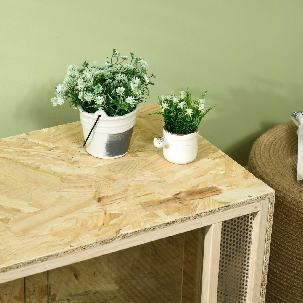 Terrario per Rettili ¨C zephmum ¨C Legno, Vetro, Rete, 40x80x40 cm