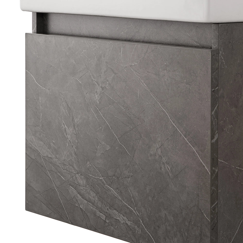 Mobiletto bagno sospeso 50 cm salvaspazio pietra 1 anta Kira