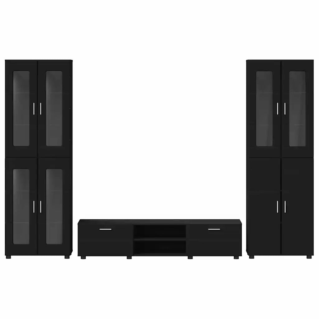 Set mobile TV con cassetto FLORIN 3 pcs Nero Legno multistrato 3398005