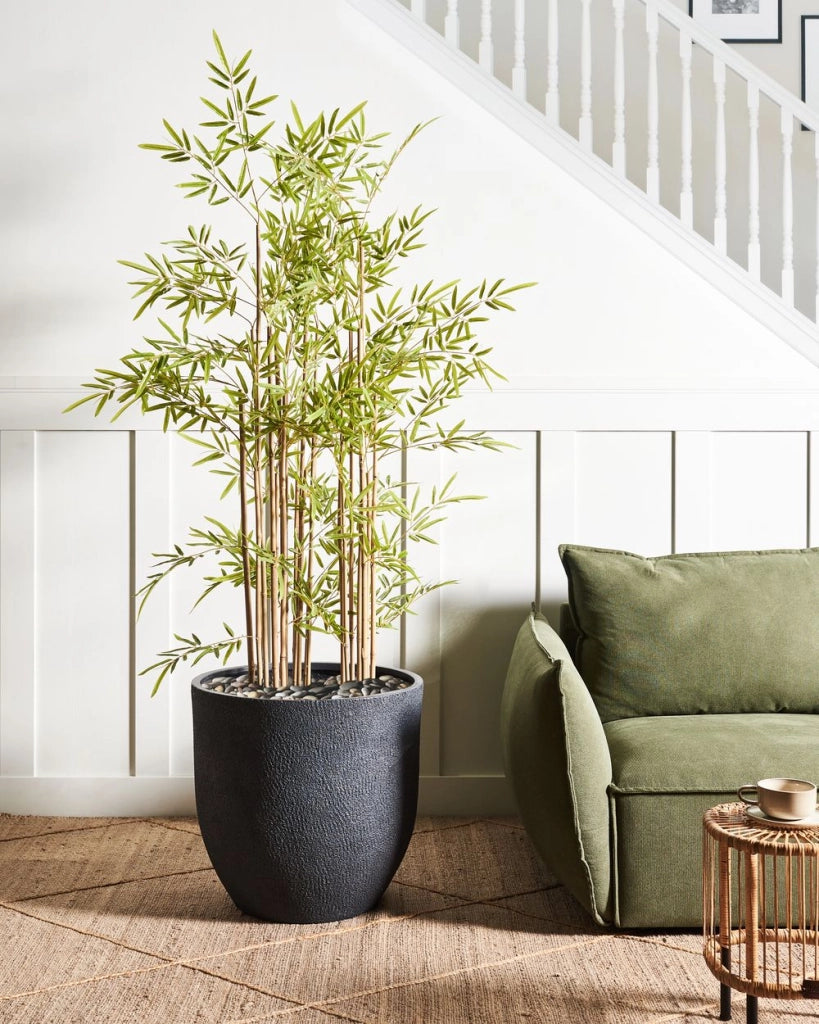 Vaso da fiori in argilla grigio scuro 55 x 55 x 53 cm per interni ed esterni resistente alle intemperie