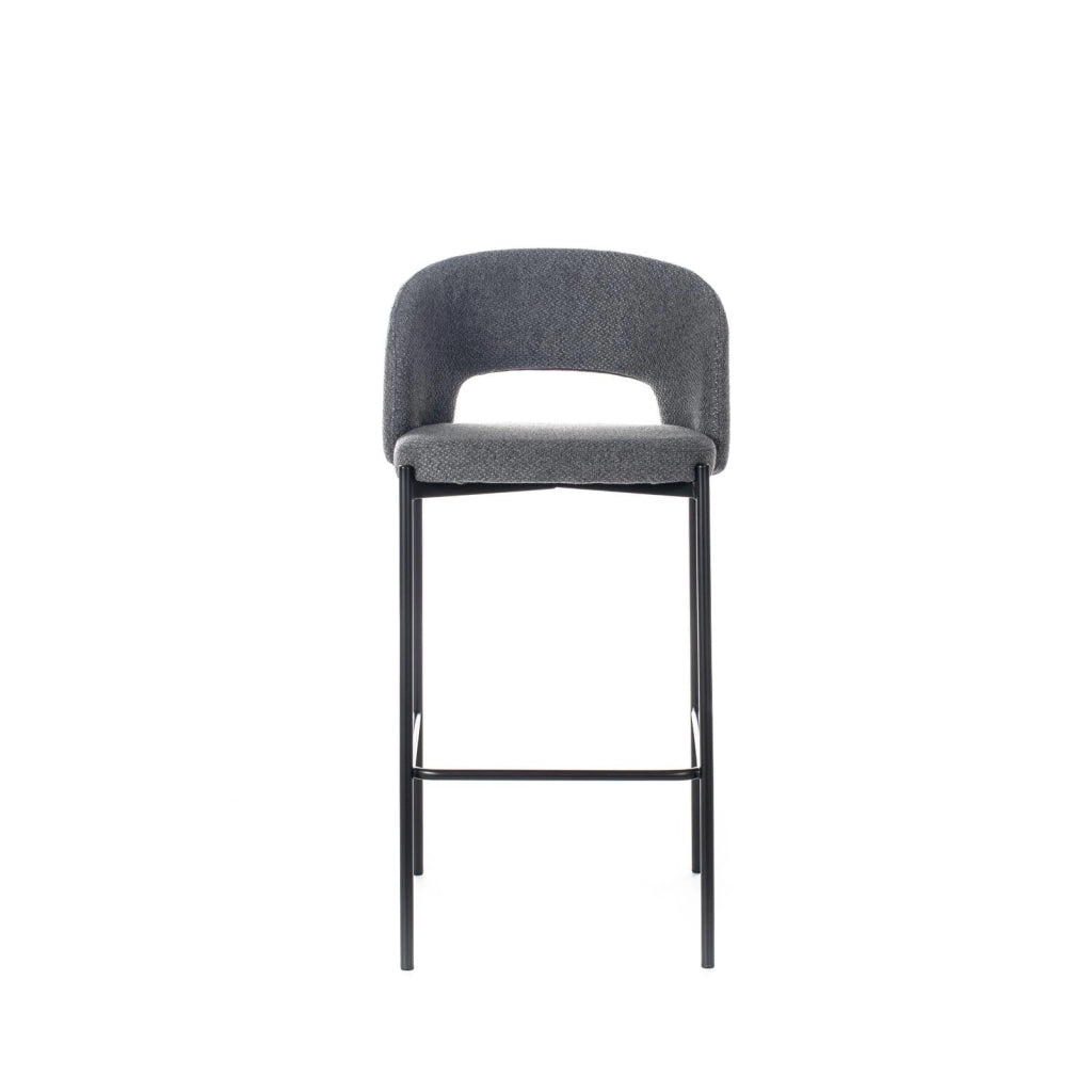 Set 2 Sgabelli 52x50x89 cm in Tessuto Greta Grigio