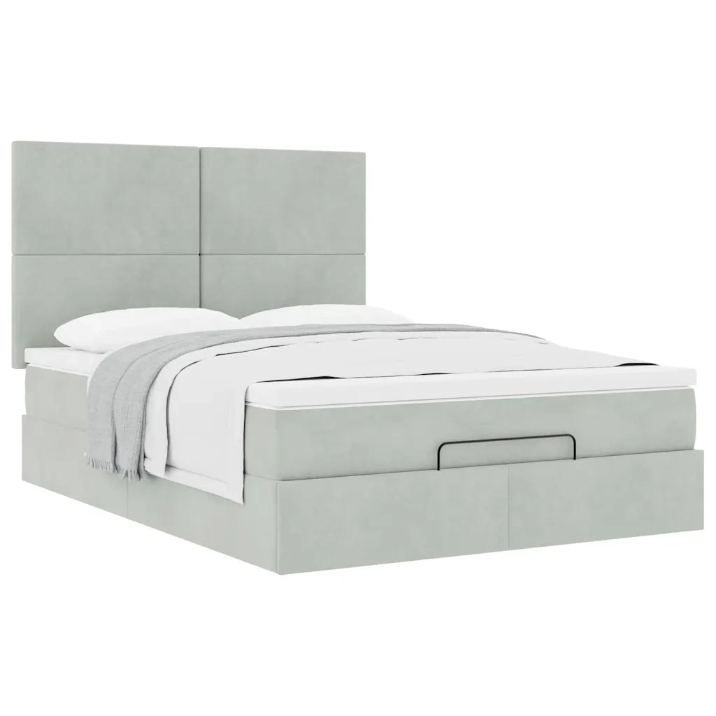 Struttura Letto Pouf con Materassi 140x200 cm in Velluto 3313403