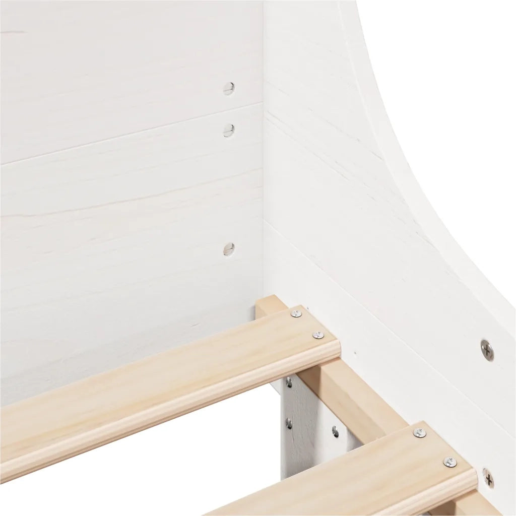 Letto senza Materasso Bianco 120x190 cm Legno Massello di Pino 3306478