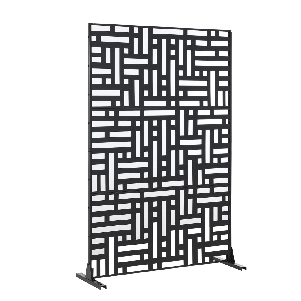 Pannello Divisorio Bernalda Struttura Traforata in Acciaio 180 x 120 cm Nero casa.pro