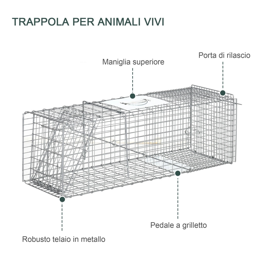 Trappola per Topi Pieghevole in Acciaio ¨C Zephmum ¨C Argento 93x31x34.5cm