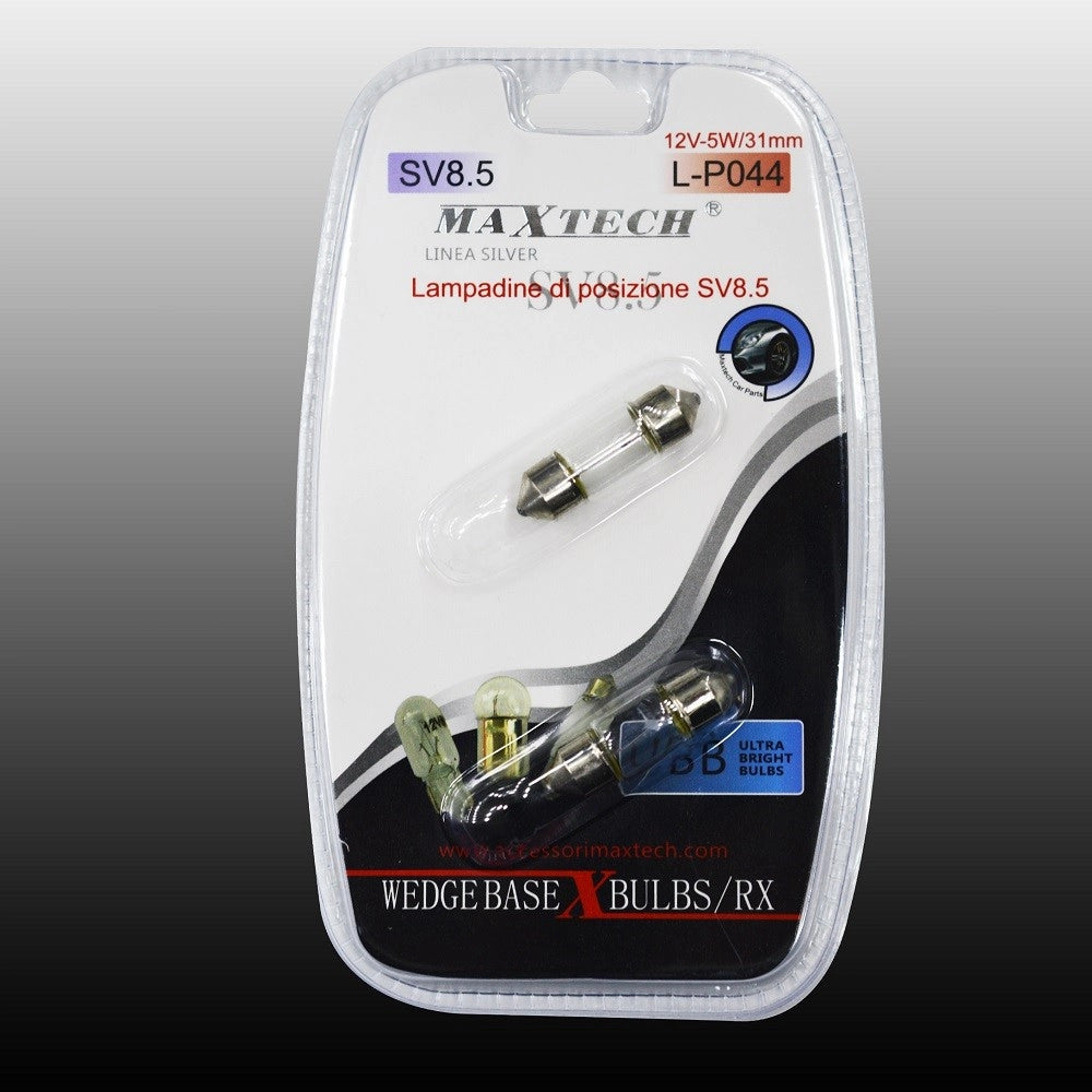 Trade Shop - Lampadine Di Posizione Sv8.5 Lampadine Ultra Luminose Maxtech L-p044 12v-5w/31mm -
