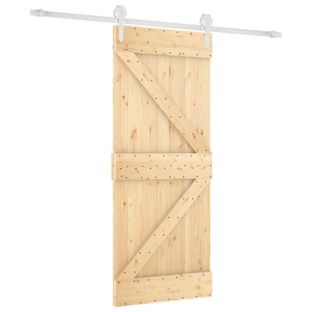 Porta scorrevole Naturale e Bianco 85 x 210 cm