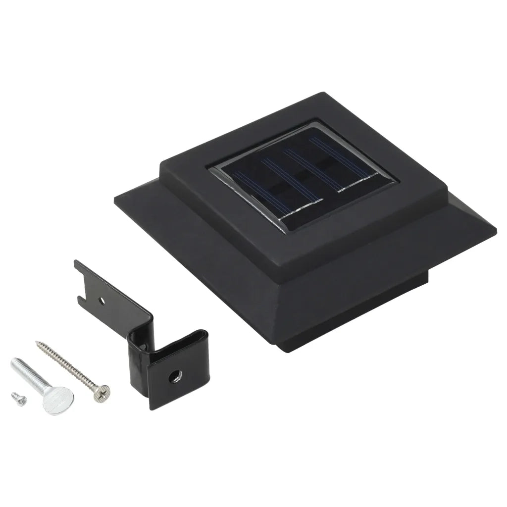 Lampade Solari da Esterni 6 pz a LED Quadrate 12 cm Nero CFW8792867