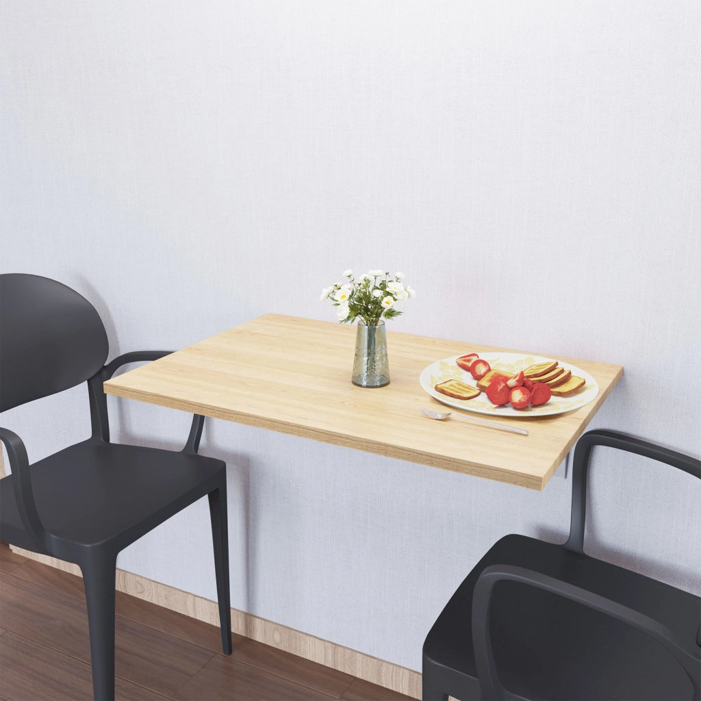 Tavolo Pieghevole a Parete Legno ¨C zephmum ¨C Naturale 60x40x20 cm