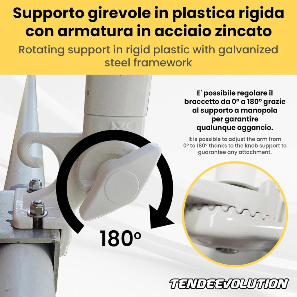 Coppia Braccetti Alluminio 70cm | Tenda da Sole a Caduta | Avorio | Regolabile & Resistente
