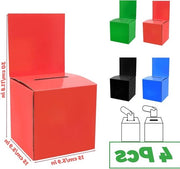 Casella di cartone per donazioni - 4 pezzi con slot per donazioni e lotterie