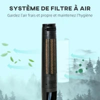 Ventilatore Colonnina Rinfrescante d'Aria 2 in 1,  4 Modalità, 3 Velocità, Telecomando, Timer, Oscillante, Nero