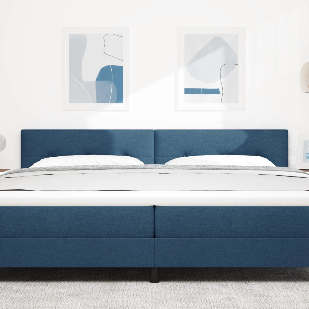Testata LED  Button Tufted Blu 100 cm Tessuto