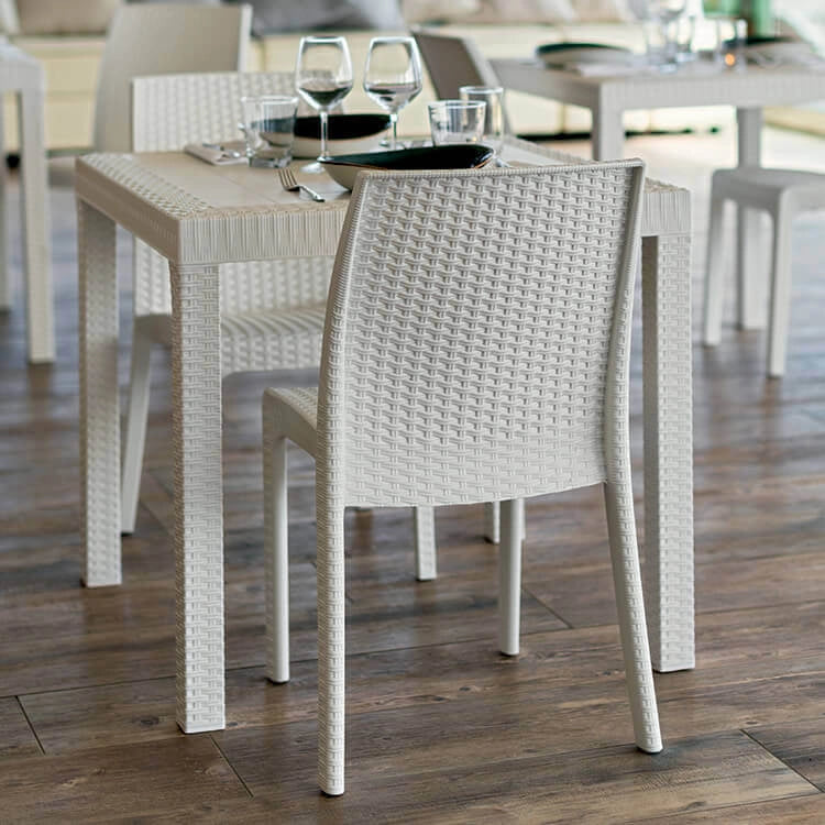 Tavolo da Giardino Quadrato in wicker cm 80x80 - WADE