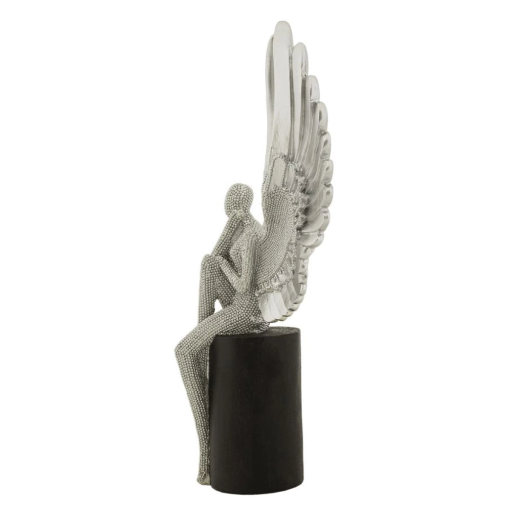 Scultura Fenice 1, Argento, Poliresina, 24x8x34 cm