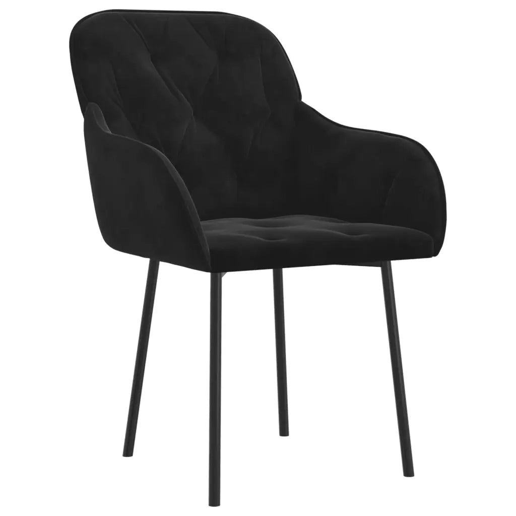 Sedie da Pranzo 2 pz Nere in Velluto cod mxl 66174