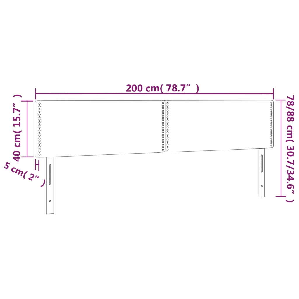 Testiera Bianca a LED-Testata-Testiera Decorativa 200x5x78/88 cm in Similpelle 262475