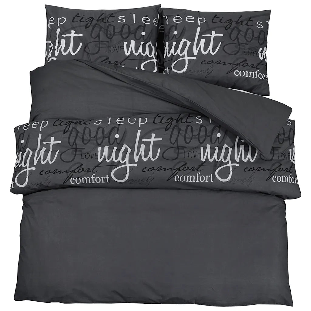 Set Copripiumino Nero 260x240 cm in Cotone CFW3176789