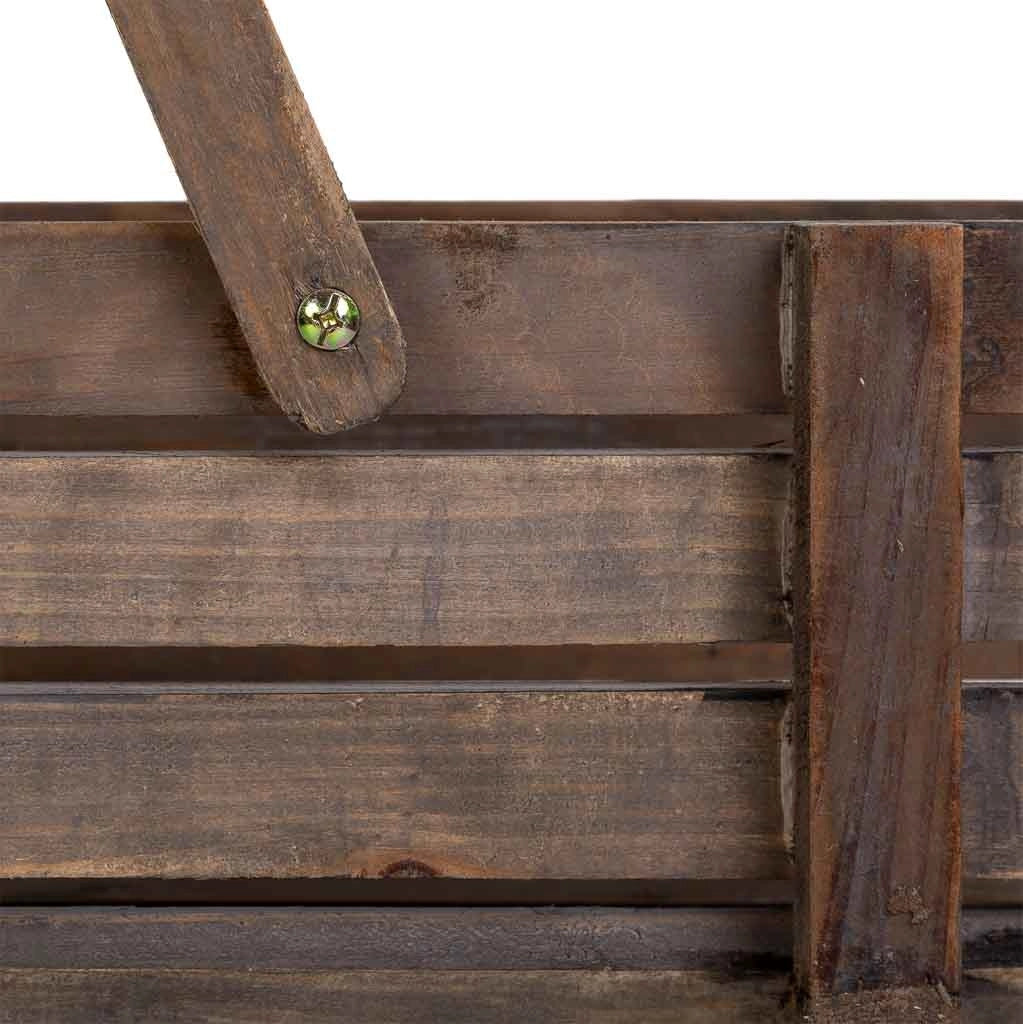 2 cestini in legno con manici pieghevoli 61,5x38x43h- 59x27x35,5h cm
