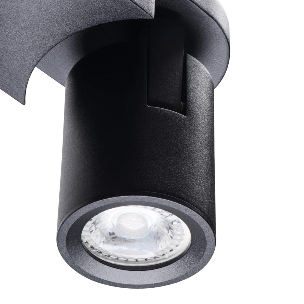 Plafoniera barra Kanlux Laurin 29123 2xGU10 nera alluminio