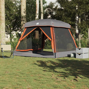 vidaXL Tenda Familiare Cabina 6 Persone Grigia Arancione Impermeabile