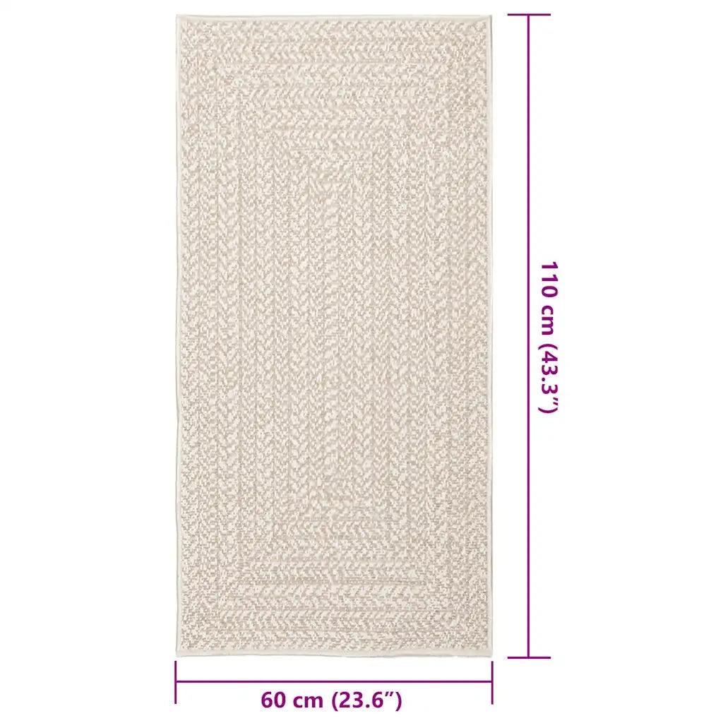 Tappeto del soggiorno | Tappeto ZIZUR Crema 60x110 cm Aspetto Iuta Interni ed Esterni