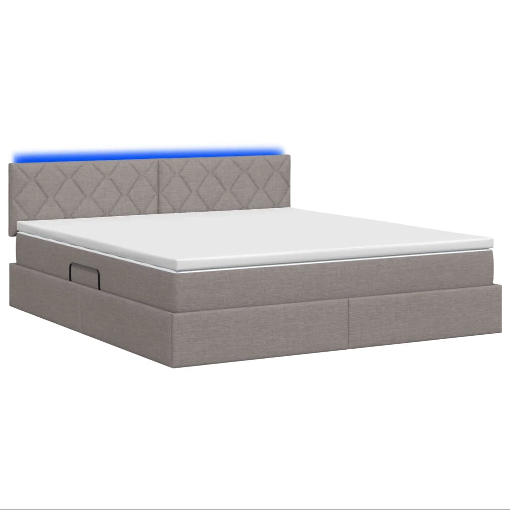 Letto con contenitore LED e materasso Tortora 180 x 200 cm 3459144