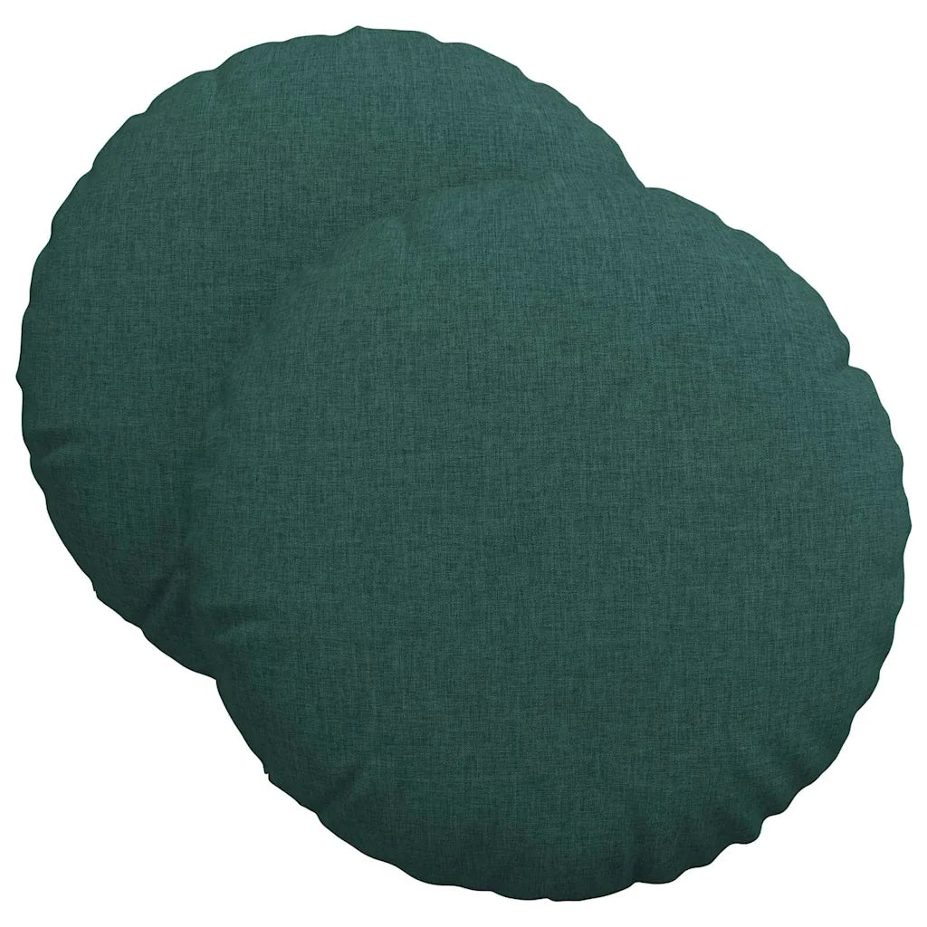 Cuscini per Seduta 2 pcs Verde Scuro Ø40 x 13 cm Tessuto