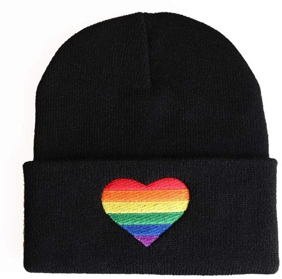 Cappello Slouchy con Disegno a Maglia - Colori dell'Arcobaleno - Materiale soffice e caldo - Adatto per Primavera, Autunno e Inverno - Uomo e Donna