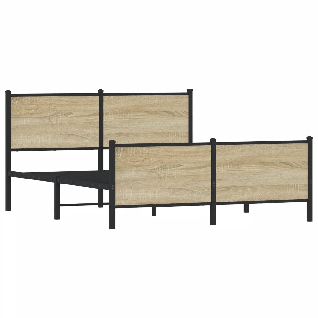 Giroletto senza Materaso in Metallo Rovere Sonoma 150x200 cm 3301362