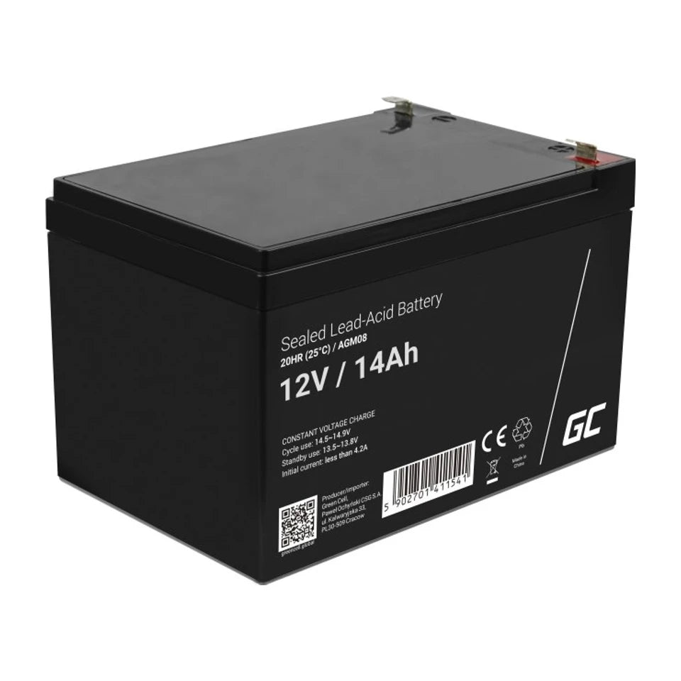Batteria ricaricabile industriale Green Cell AGM08 piombo sigillato (VRLA) 1400 mAh 12 V