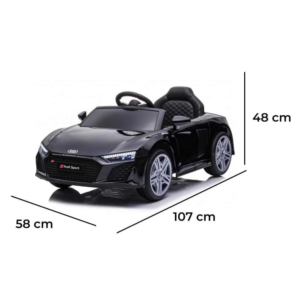 Macchina Elettrica per Bambini 12V Licenza Ufficiale New Audi R8 Spyder con Telecomando e Sedile in pelle Nero
