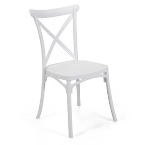 Sedia 47x51xh90 cm in Plastica Cross Bianco