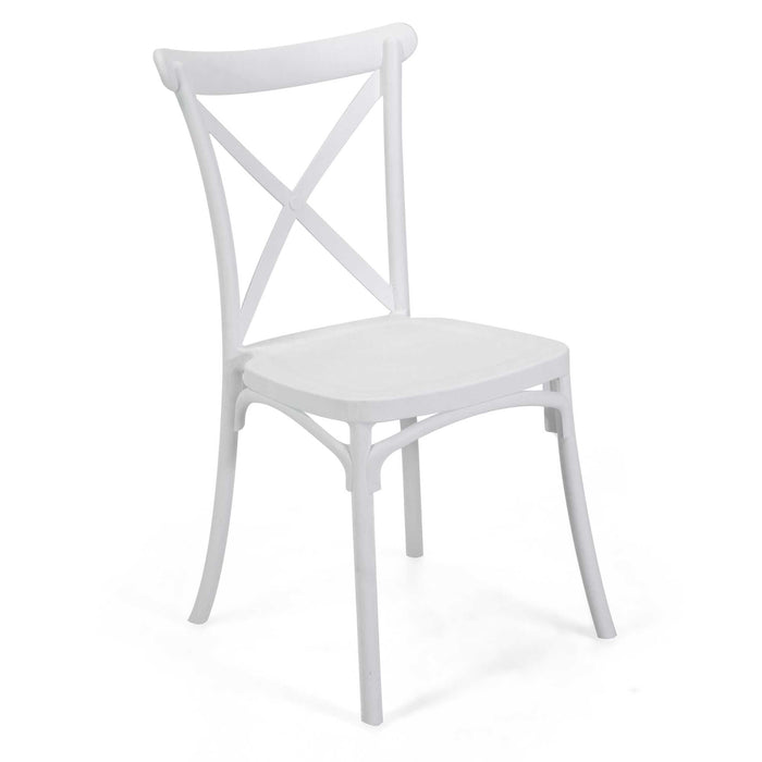 Sedia 47x51xh90 cm in Plastica Cross Bianco