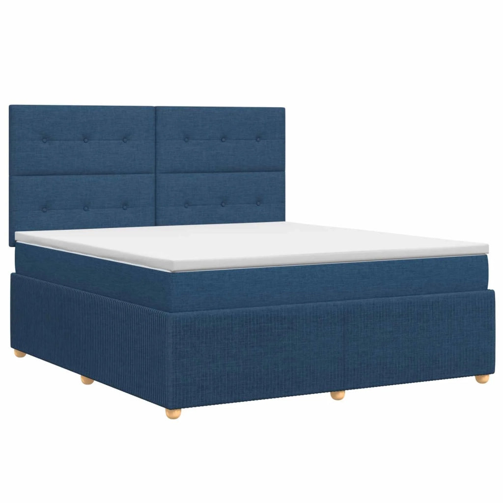 Letto box spring con materasso Blu 140 x 190 cm Tessuto 3454395