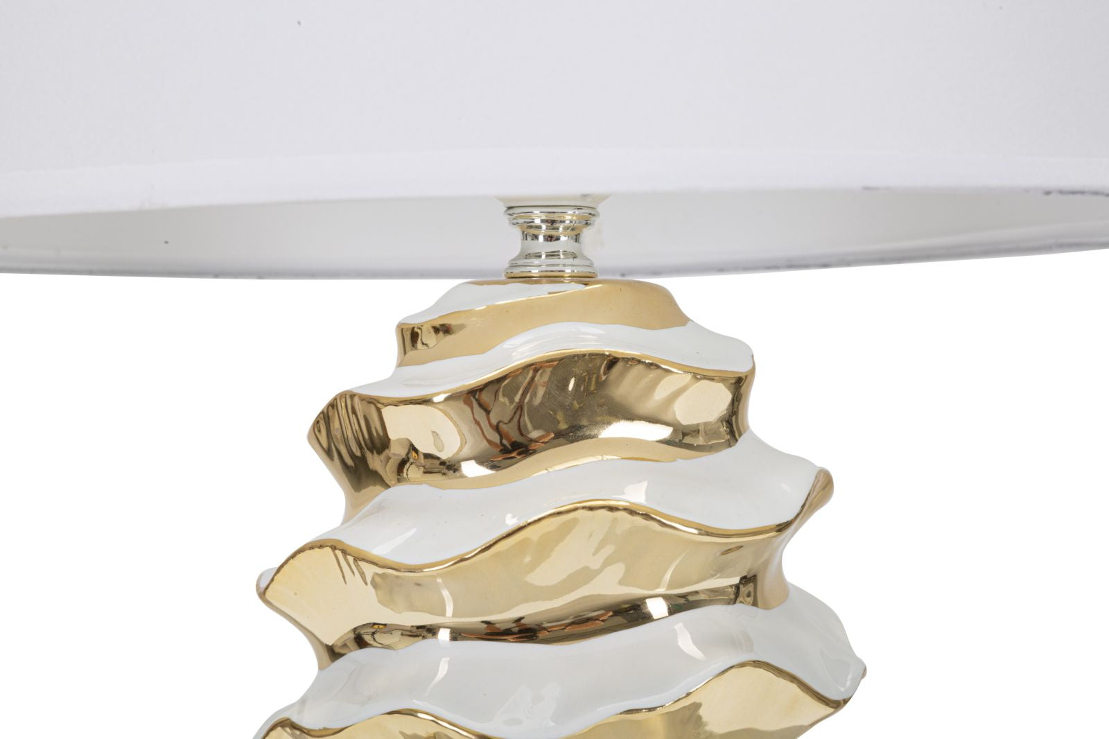 Lampada da Tavolo Glam Space 33x53x33 cm in Ceramica Bianco/Oro