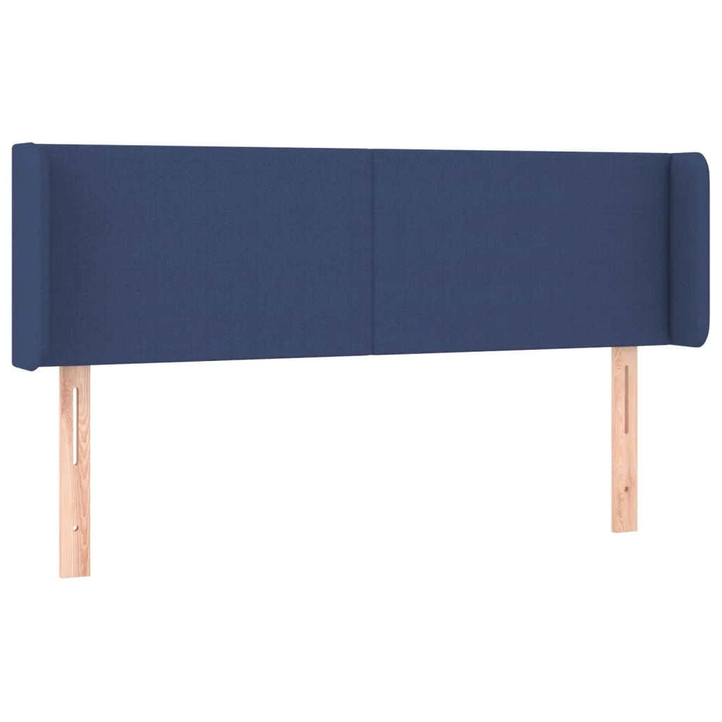 Testiera ad Orecchio-Testata con Orecchie Blu 147x16x78/88cm in Tessuto 515192