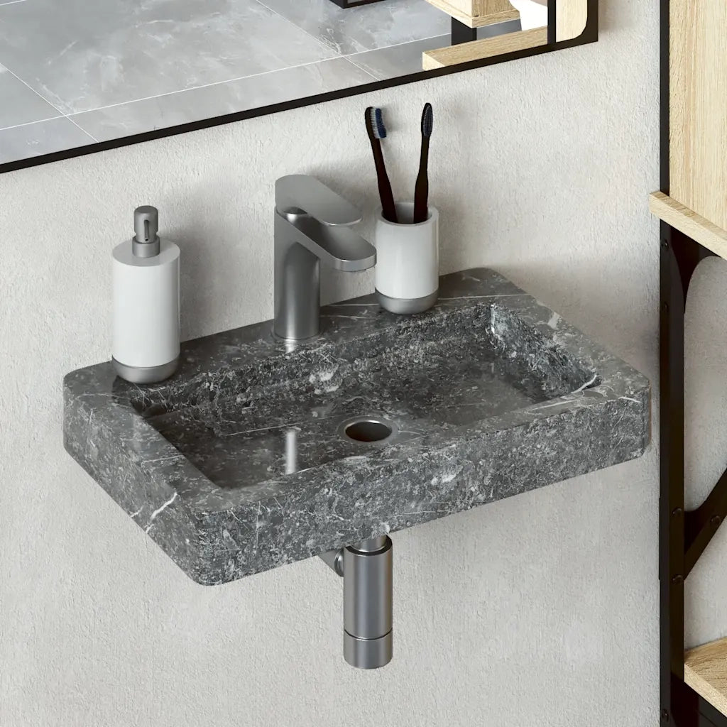 Lavello a Parete Grigio 38x24x6,5 cm in Marmo CFW6861626