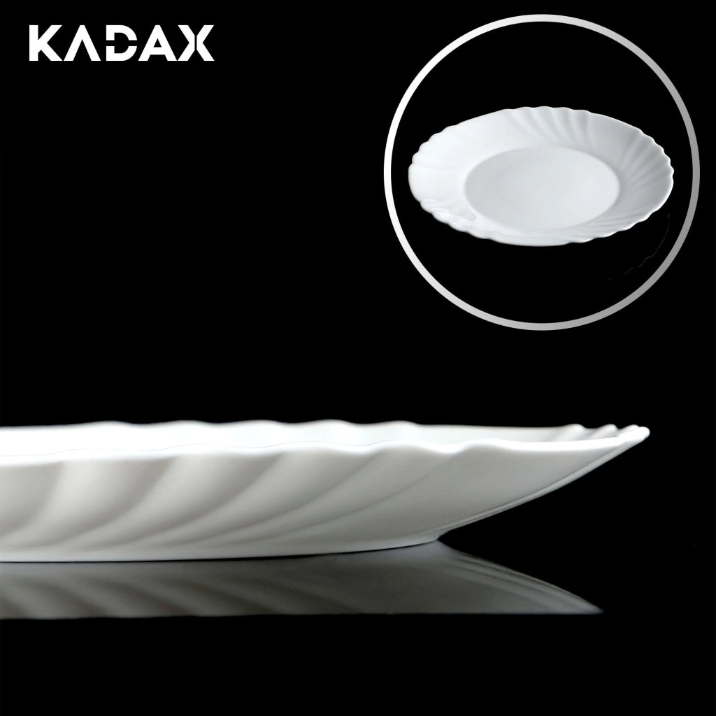 Set di stoviglie KADAX da 12 piatti, colore bianco