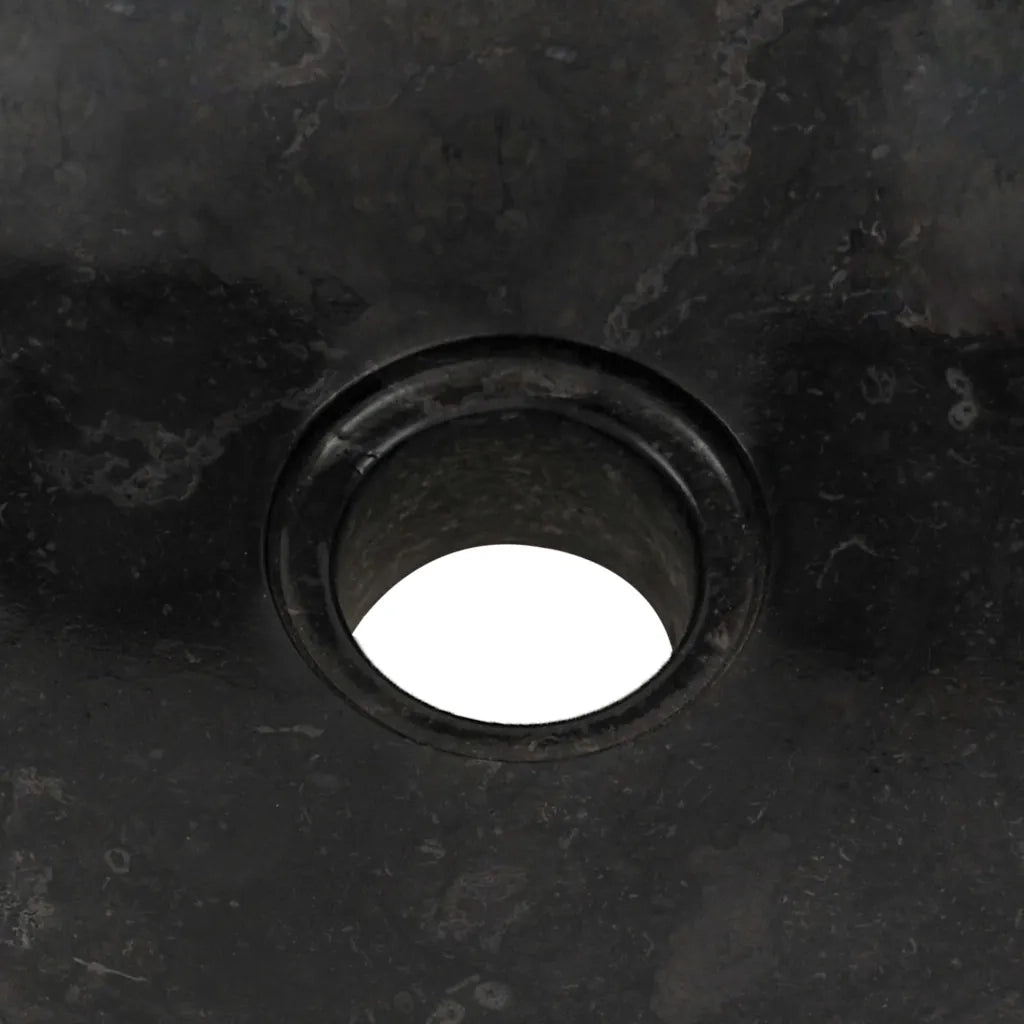 Armadietto da Bagno in Legno di Teak con Lavabo in Marmo Nero