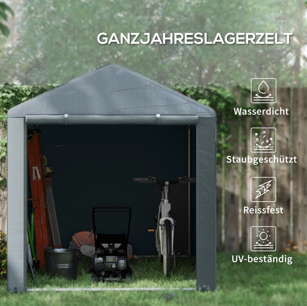 Tenda garage in acciaio 160x218x172 cm grigio scuro
