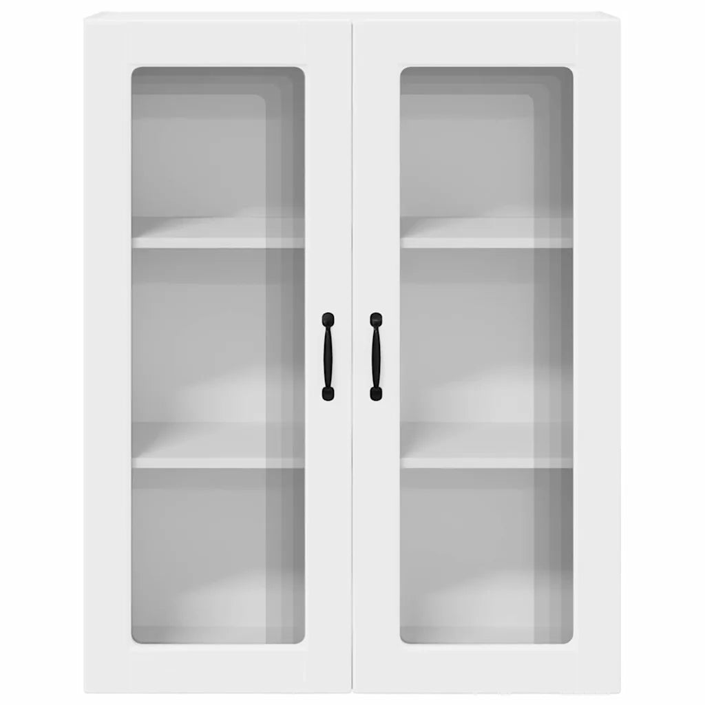 Pensile da cucina | Mobile in vetro da parete PORTO Bianco 80 x 31 x 100 cm