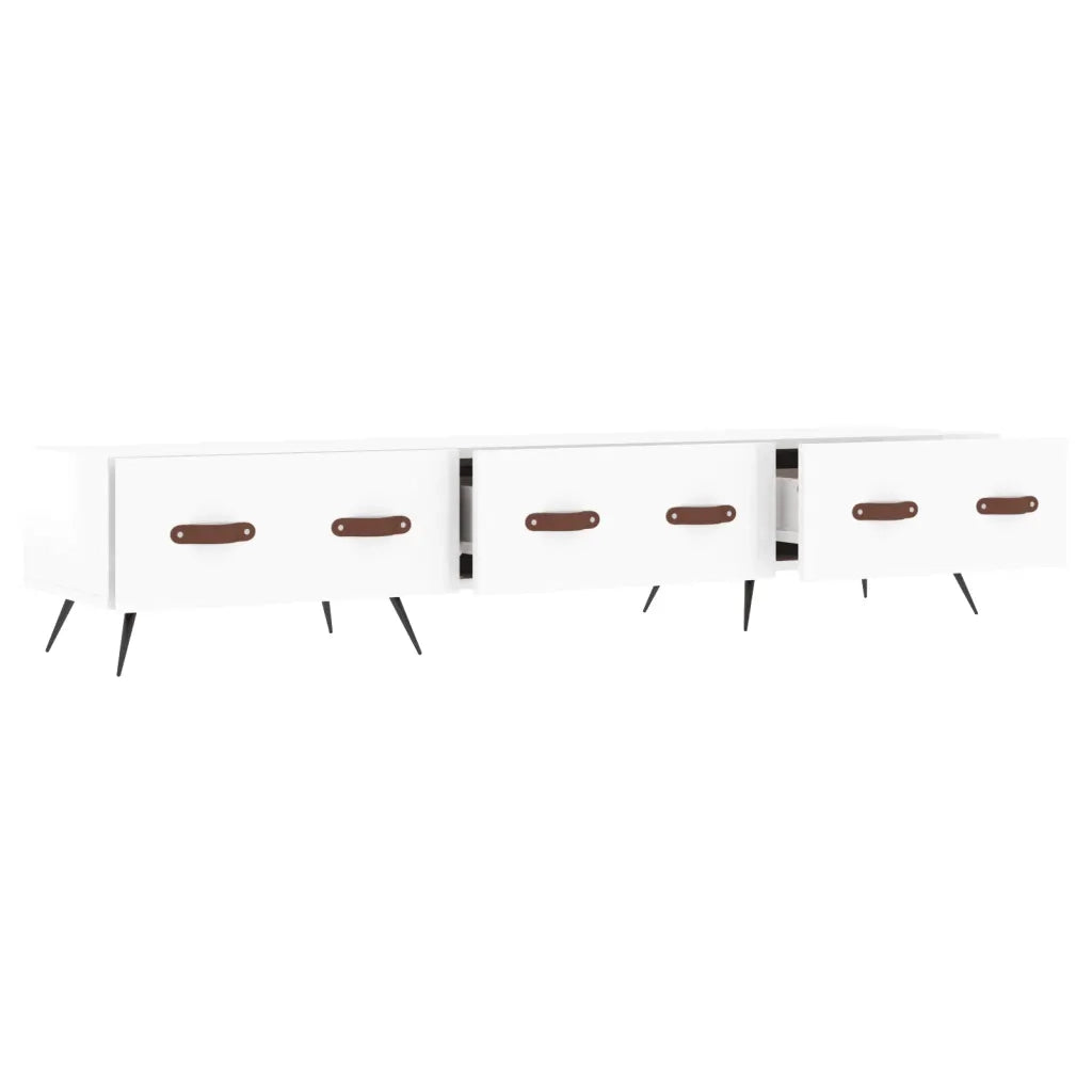 Mobile Porta TV Bianco Lucido 150x36x30 cm in Legno Multistrato 829126