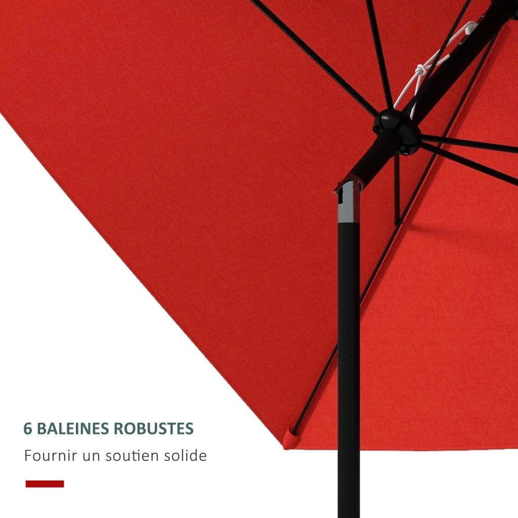 Tendalino rettangolare inclinabile 2x3 m ¨C zephmum ¨C rosso, poliestere, alta densit¨¤ 180 g/m2