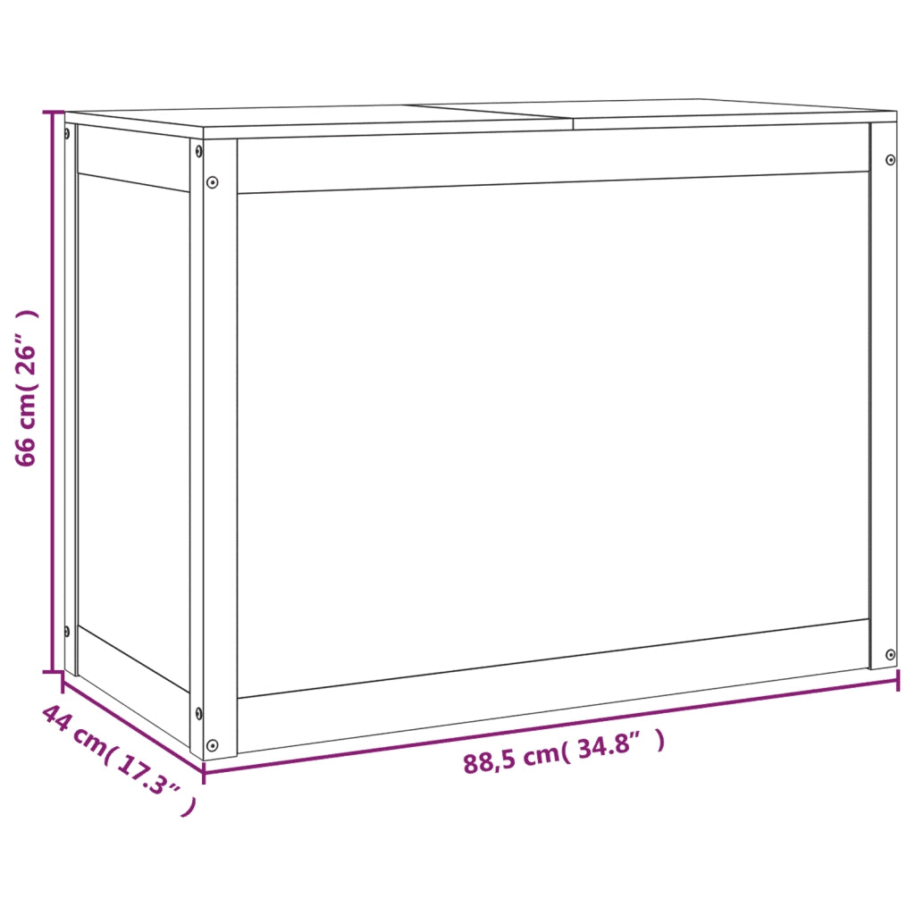 Contenitore per Bucato 88,5x44x66 cm Legno Massello Pino CFW9312485
