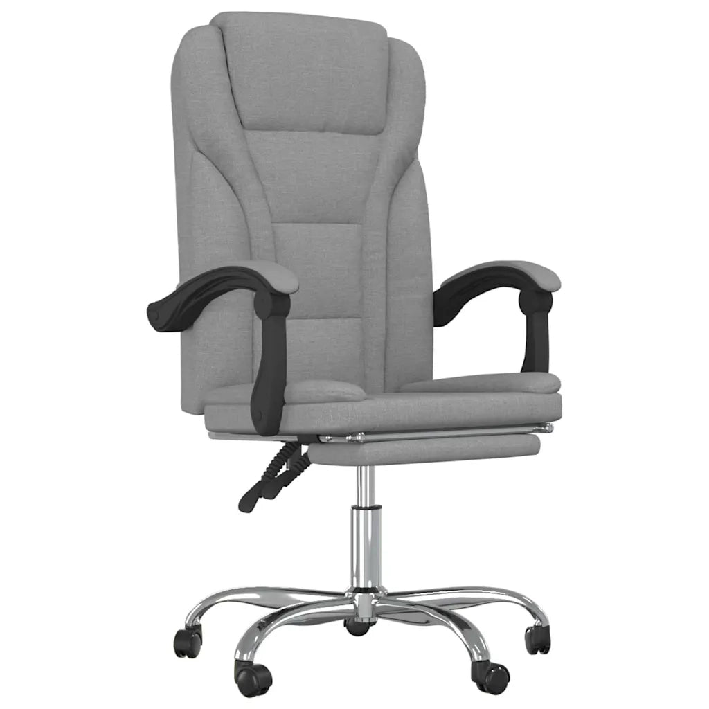 Sedia per studi-Poltrona da Ufficio Reclinabile Grigio Chiaro in Tessuto 999482