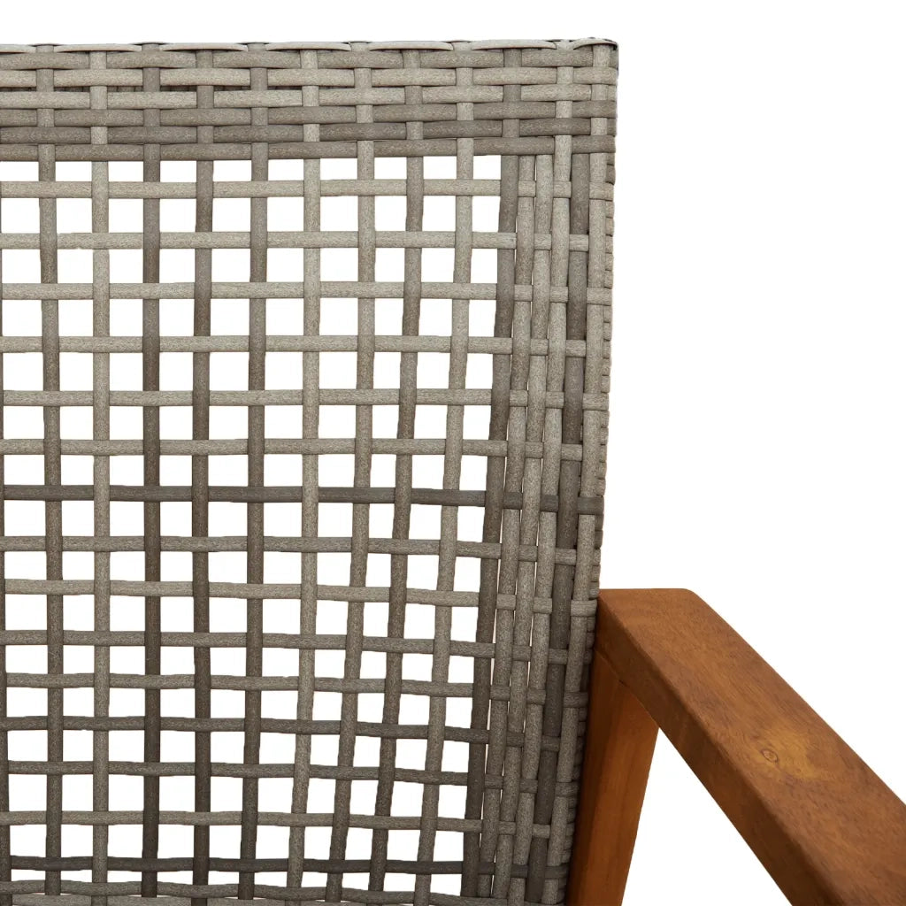 Salotto da Giardino-Set da Bistrot 3 pz Grigio in Polyrattan e Legno di Acacia