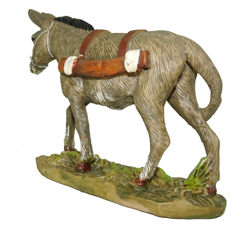 Asino in resina per presepe da 12 cm
