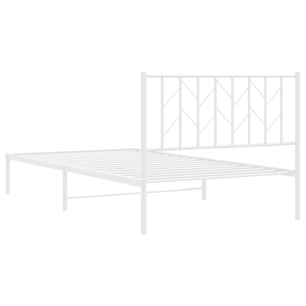 Giroletto con Testiera Metallo Bianco 107x203 cm